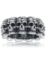 Andrew Charles by Andy Hilfiger Men's Multi Skull Ring Oxidized Stainless Steel