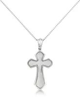 Andrew Charles by Andy Hilfiger Men's Cross 24" Pendant Necklace in Stainless Steel