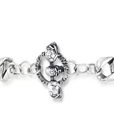 Andrew Charles by Andy Hilfiger Men's Ornamental Skull Curb Link Bracelet in Stainless Steel