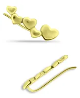Giani Bernini Heart Ear Crawler Earrings in 18k Gold Over Sterling Silver or Sterling Silver
