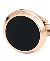 Montblanc Men's Meisterstuck Red-Gold Stainless Steel and Onyx Inlay Cuff Links