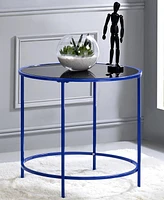 Furniture of America Vardo Glass Top Side Table