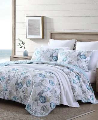 Tommy Bahama Freeport Blue Reversible 2-Piece Twin Quilt Set