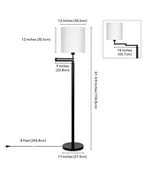 Moby Swing Arm Floor Lamp Round Shade