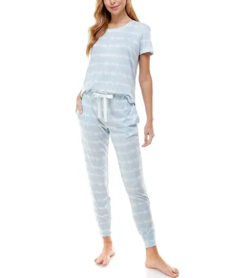 Roudelain Scoop Neck T-Shirt & Jogger Pants Pajama Set