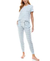 Roudelain Scoop Neck T-Shirt & Jogger Pants Pajama Set