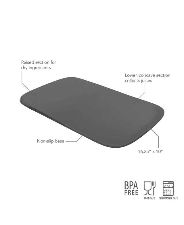 Tovolo Charcoal Plastic Hi-Low Cutting Board