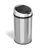 iTouchless 8 Gallon Round Sensor Trash Can with Deodorizer, Stainless Steel