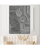 Giant Art Clustered Dots a Oversized Framed Canvas, 40" x 60"