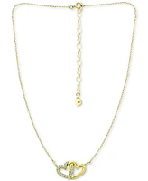 Giani Bernini Cubic Zirconia Intertwined Hearts 16" Pendant Necklace, Created for Macy's