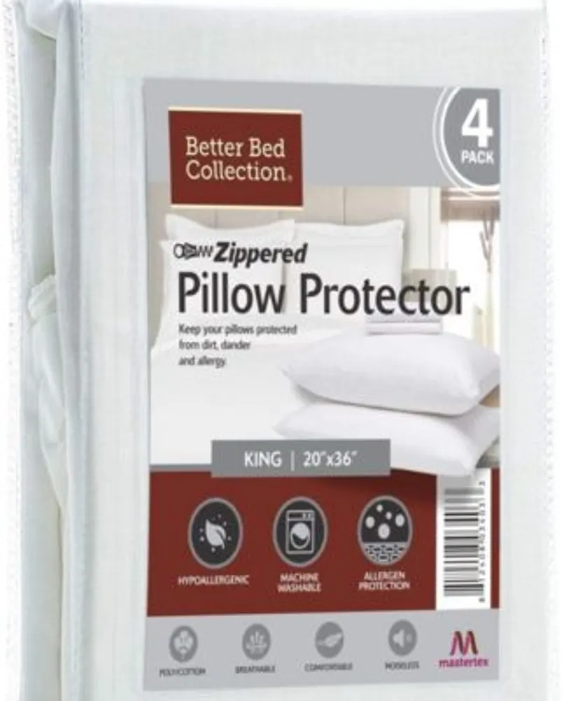 Better Bed Collection Zippered Anti Allergenic Pillow Protectors