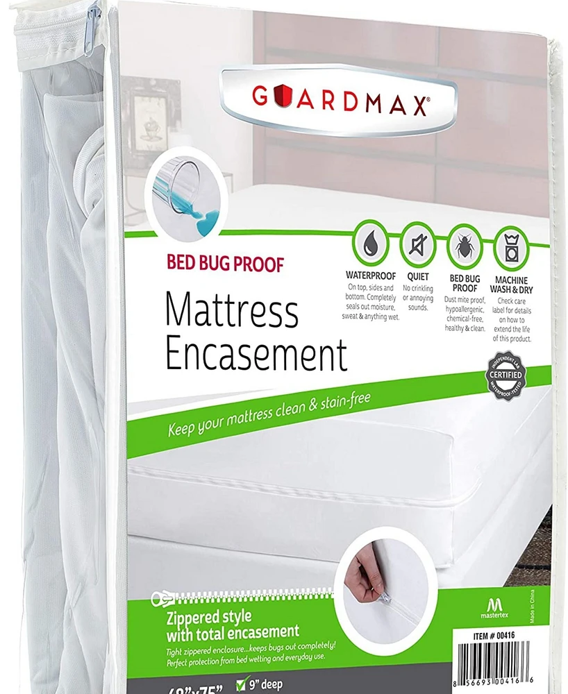 Guardmax Waterproof Zippered Mattress Encasement - Rv Size (9-11 Deep) - White