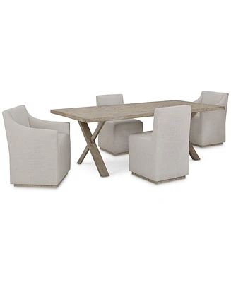 Closeout! Highland Park 5pc Dining Set (Rectangular Table & 4 Side Chairs)