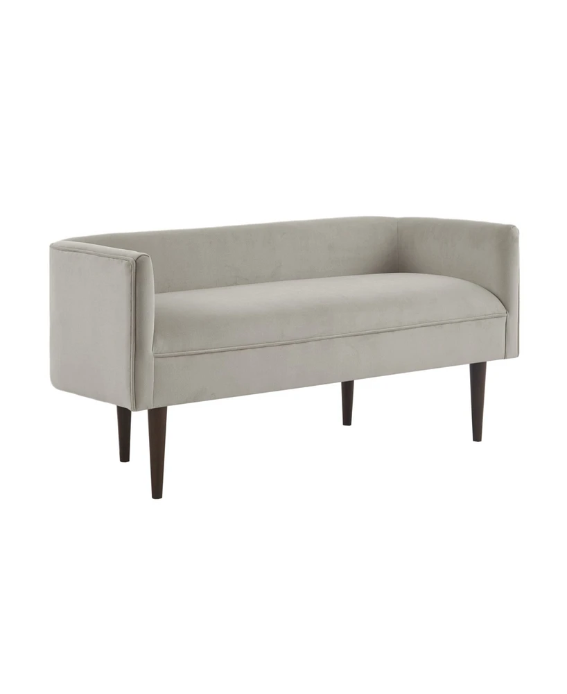 Madison Park Farrah 49"W Velvet Upholstered Accent Bench with Low Back and Sides