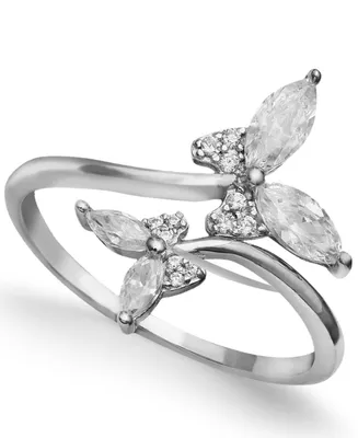 Giani Bernini Cubic Zirconia Butterfly Bypass Ring Sterling Silver, Created for Macy's