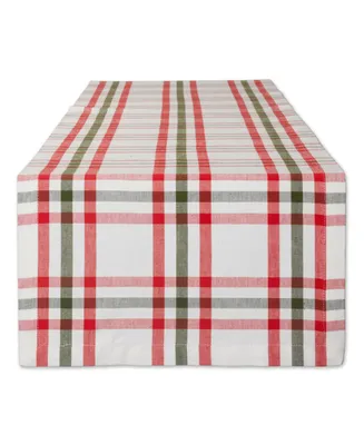 Design Imports Kitchen and Table Top Jolly Tree Collection Table Runner, Nutcracker Plaid, 14" x 108"