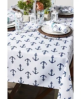 Design Imports Anchors Print Outdoor Tablecloth with Zipper