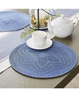 Design Import Floral Woven Round Placemat, Set of 6