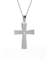 Men's Lords Prayer Cross Pendant Necklace