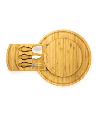 Bamboo Multi-Level Cheese Board Set with 3 Tools, 6 Piece