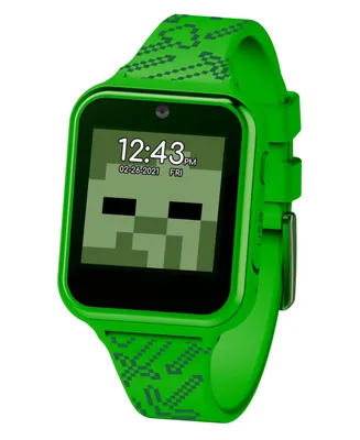 Minecraft Kid's Touch Screen Green Silicone Strap Smart Watch, 46mm x 41mm