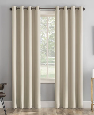 Tresello Tonal Texture Draft Shield Fleece Insulated 100% Blackout Grommet Curtain Panel