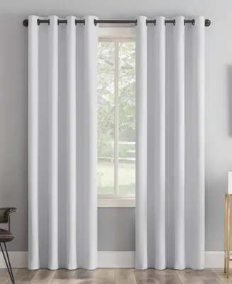 Tresello Tonal Texture Draft Shield Fleece Insulated 100% Blackout Grommet Curtain Panel