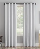 Tresello Tonal Texture Draft Shield Fleece Insulated 100% Blackout Grommet Curtain Panel