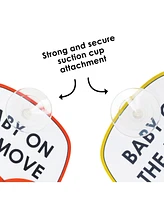 Diono Baby On The Move 2 Pack of Baby On Board Car Window Stickers with Suction Cups