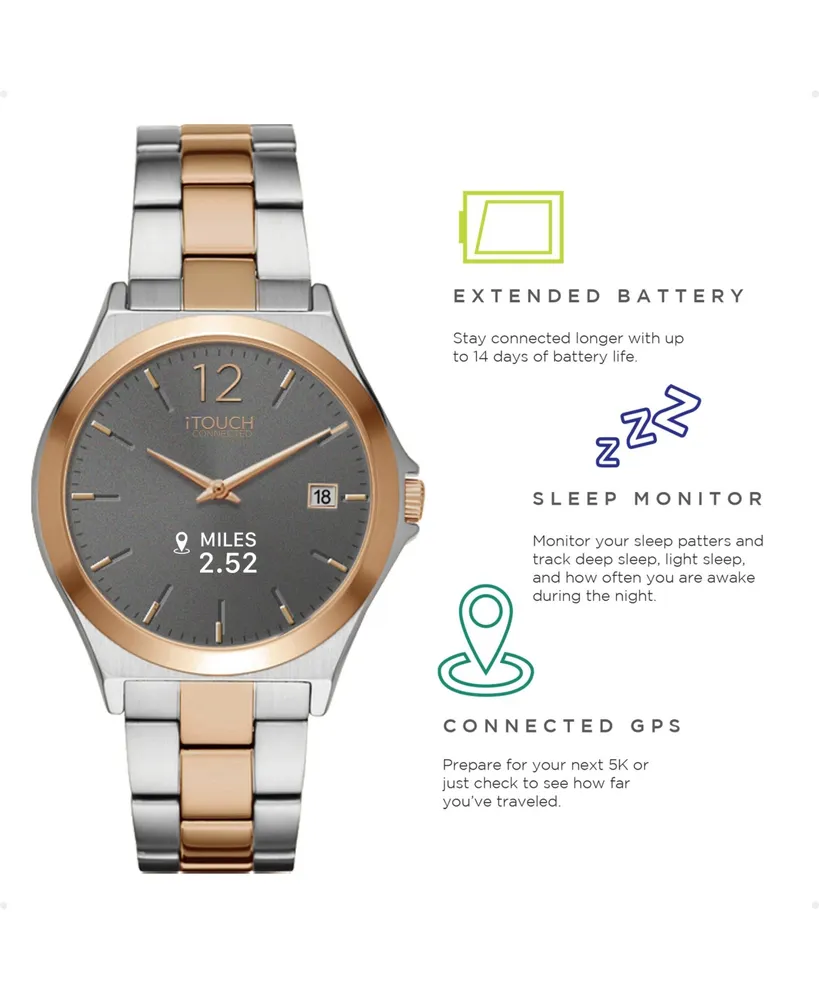 Connected Women's Hybrid Smartwatch Fitness Tracker: Silver Case with Two Toned Metal Strap 38mm - Two