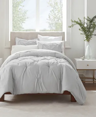 Serta Simply Clean Antimicrobial Pleated Twin Extra Long Comforter Set, 2 Piece