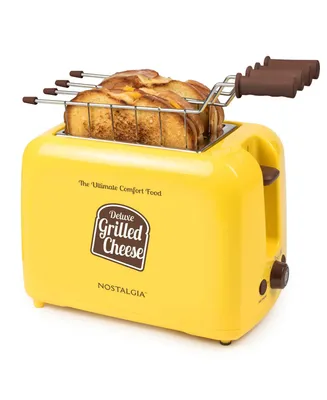 Nostalgia GCT2 Deluxe Grilled Cheese Sandwich Toaster with Easy-Clean Toasting Baskets, Adjustable Toasting Dial and Extra Wide Slots