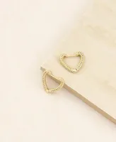 Ettika Small Cubic Zirconia Heart Hoops