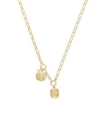 Ettika Double Medallion Chain Necklace