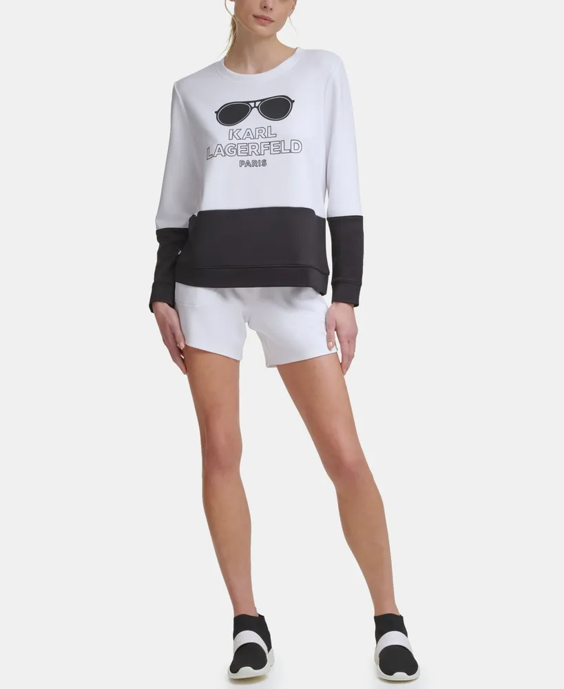 Karl Lagerfeld Paris Women's Colorblock Sunglass Sweatshirt