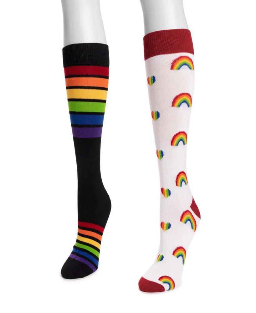 Unisex 2 Pair Pack Knee High Pride Socks