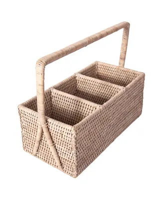 Artifacts Rattan 3 Section Caddy-Cutlery Holder