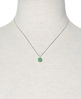 2-Pc. Set Dyed Jade Pendant Necklace and Stud Earrings Sterling Silver (Also Available Milky Aquamarine or Rose Quartz)