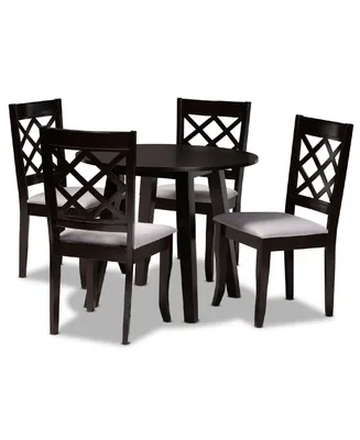 Daisy Modern and Contemporary Fabric Upholstered 5 Piece Dining Set