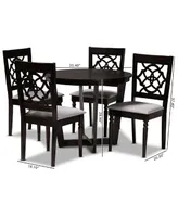 Valerie Modern and Contemporary Fabric Upholstered 5 Piece Dining Set