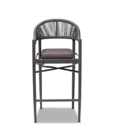 Wendell Modern and Contemporary Rope and Metal Outdoor Bar Stool