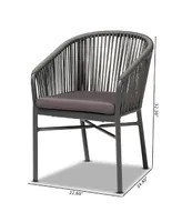 Closeout Marcus Modern and Contemporary Rope and Metal Outdoor Dining Chair