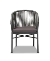 Closeout Marcus Modern and Contemporary Rope and Metal Outdoor Dining Chair