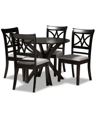 Julia Modern and Contemporary Fabric Upholstered 5 Piece Dining Set