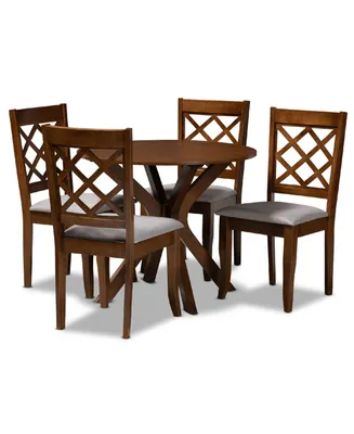Jana Modern and Contemporary Fabric Upholstered 5 Piece Dining Set