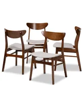 Parlin Mid-Century Modern Transitional Fabric Upholstered 4 Piece Dining Chair Set