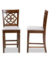 Oscar Modern and Contemporary Fabric Upholstered 2 Piece Counter Height Pub Chair Set