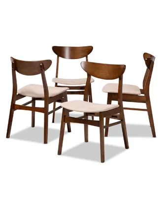 Parlin Mid-Century Modern Transitional Fabric Upholstered 4 Piece Dining Chair Set