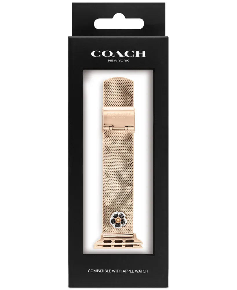 Coach Rose Gold-Tone Mesh 38/40/41mm Apple Watch Band