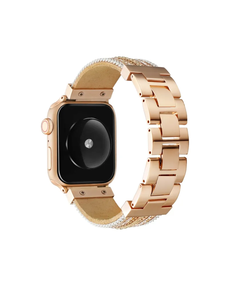 Men's and Women's Gold-Tone Brown Jewelry Band for Apple Watch 42mm